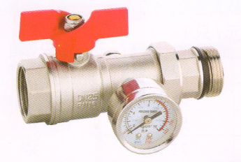 呂豐分水器閥門_LF231 黃銅活接球閥（帶溫度表）