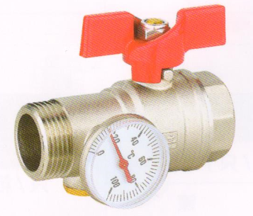 呂豐分水器閥門_LF231（A）黃銅活接球閥（帶溫度表）